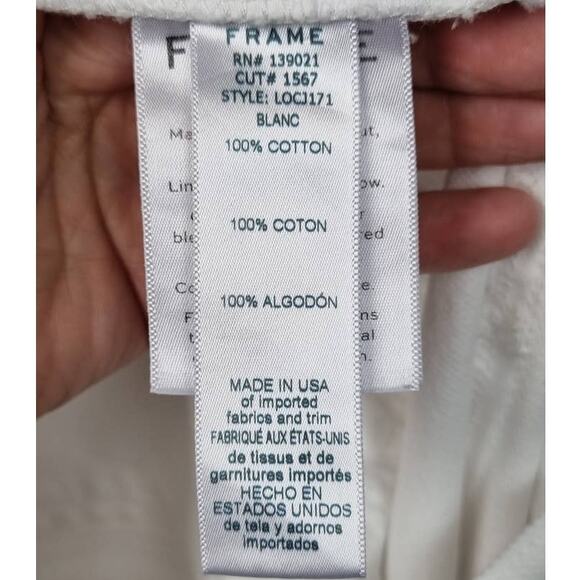 Frame Le Oversized Cuffed Jeans in Blanc 31 - Picture 8 of 11